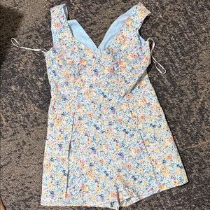 Floral Blue Romper